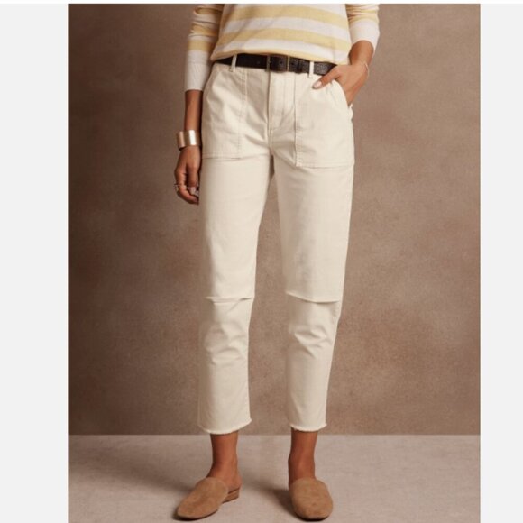 Banana Republic Mid Rise Utility Girlfriend Chino Ankle Pants Black 2 TALL NWT - Picture 6 of 13